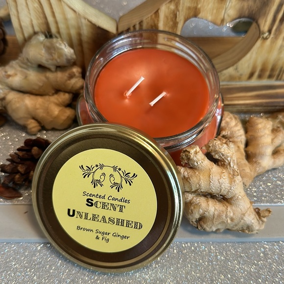 * PREM BROWN SUGAR GINGER & FIG!! Hand Poured Scented Candles - Picture 3 of 3